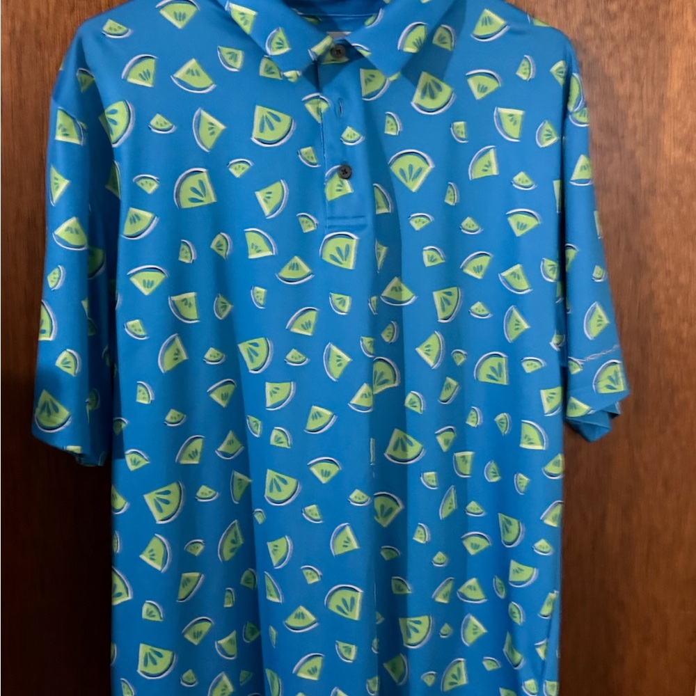 Green Polo Shirt with Playful Pattern